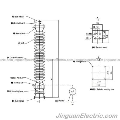 54kV–168kV站用级SM瓷外壳避雷器